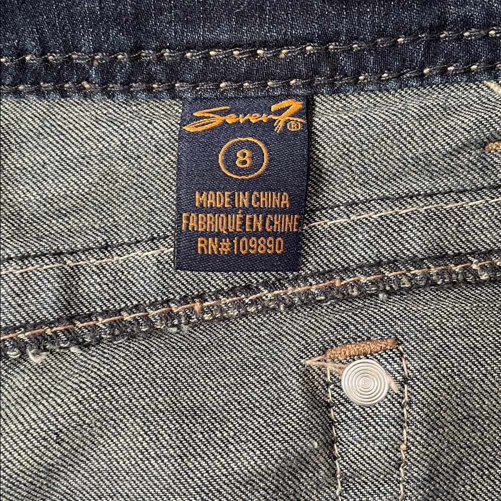 Seven7 Dark Blue Jean Shorts.  Size 8 - Picture 6 of 6